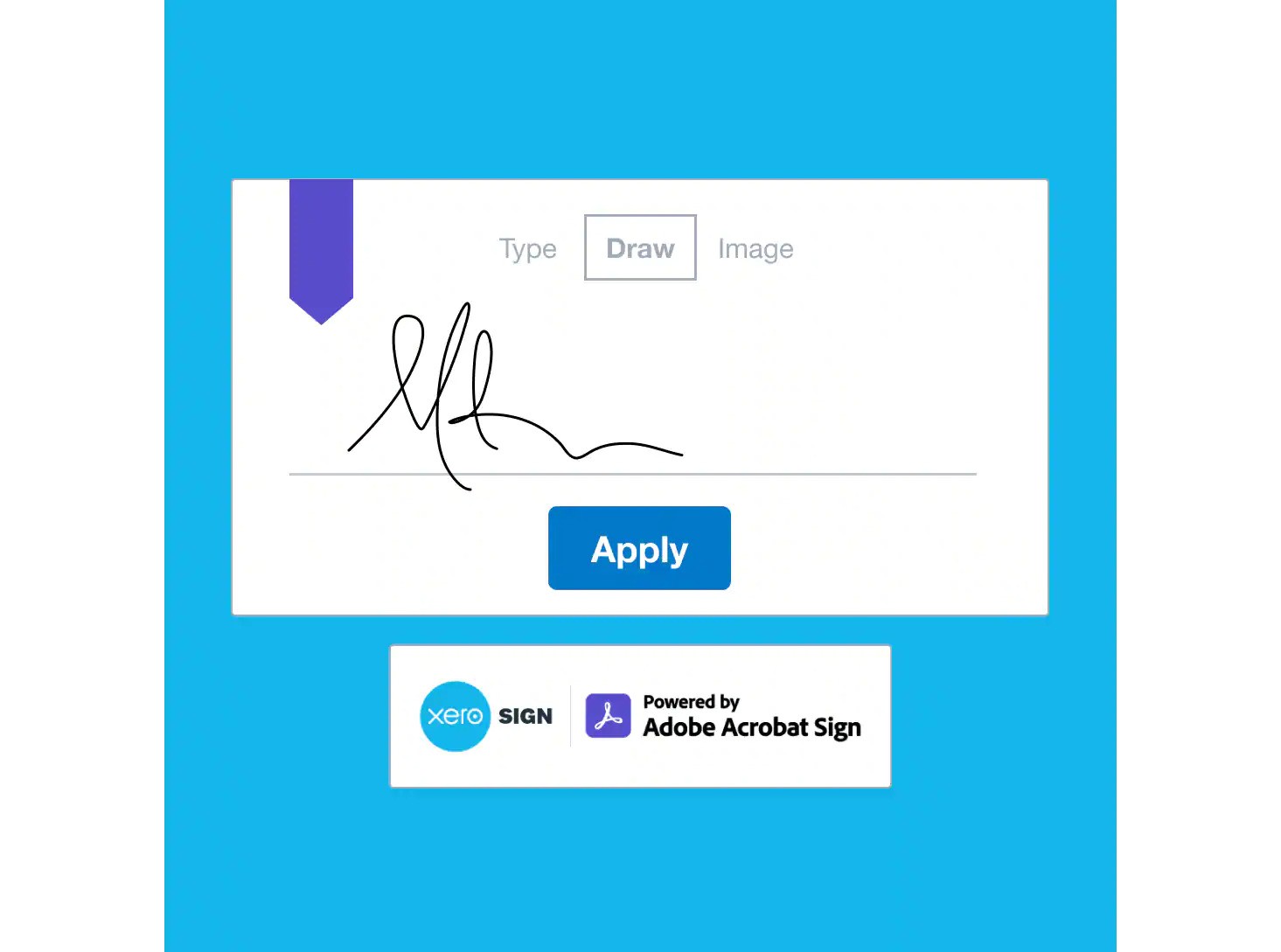 A screenshot of a Xero e-signature.