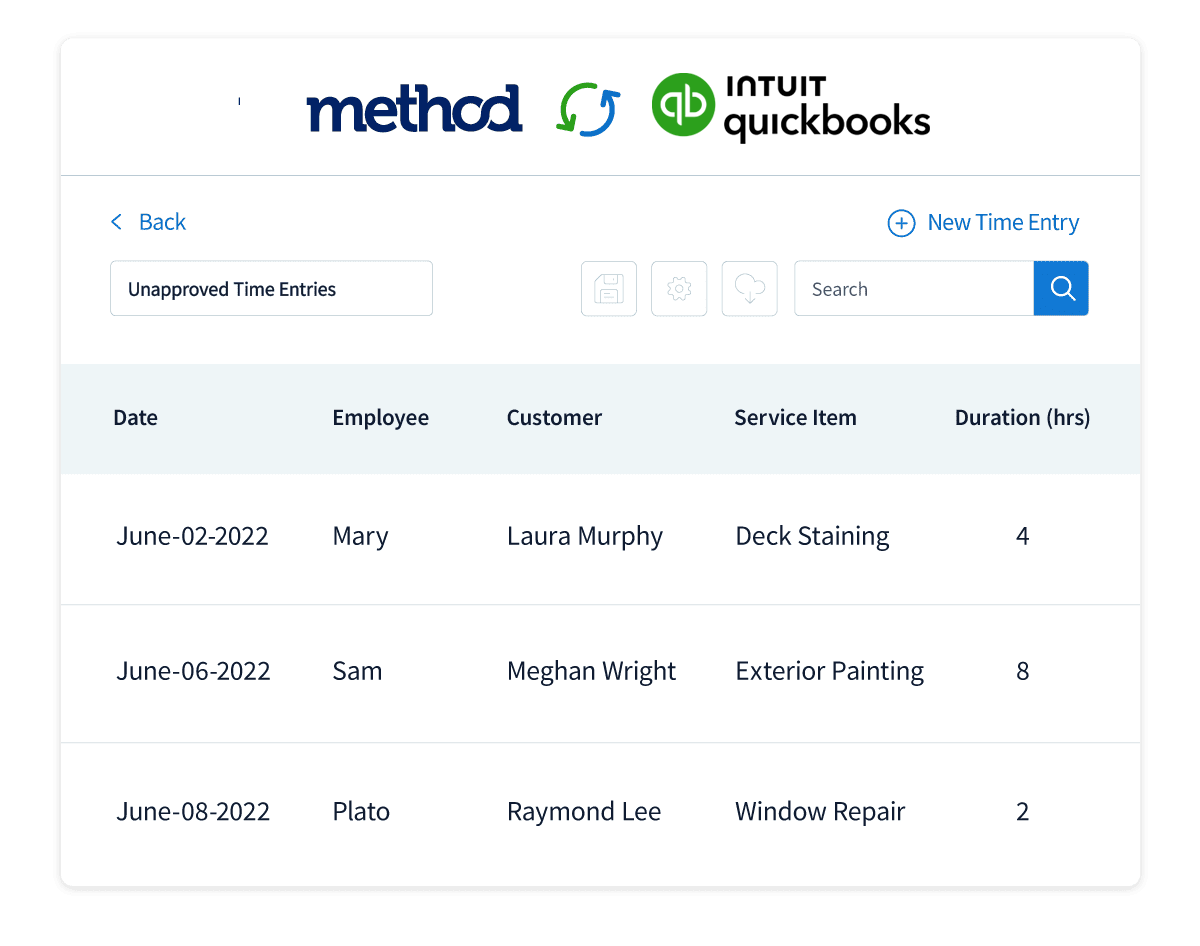 A time tracking grid in Method.